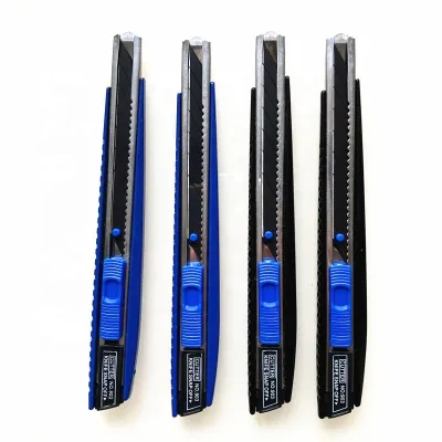 Black 9MM Blade Utility Knife Aluminum Alloy Leather Paper Craft Cutting Tools for Office OEM Customizable for EDC