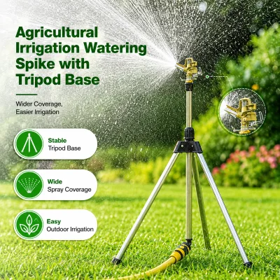 Agricultural Irrigation Watering Spike with Tripod Base for Farm Yard Garden Metal Easy Installation 1/2 in 3/4 in