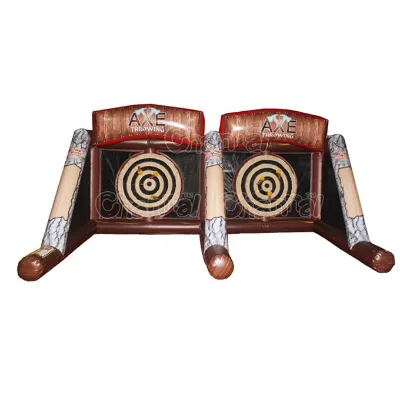 Party Rental Double Players Inflatable Axe Throw Game Inflatable Archery Games for Events Axe Throwing