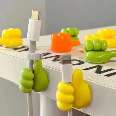 Self-Adhesive Sticky Wall Hook Key Hook Holder Wall Hangers Adhesive Thumb Hook Office Data Cable Clip Wire Desk Organizer
