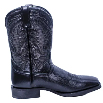 Men's Autumn and Spring Black  Boots Western Cowboy Boots,  V-Cut Embroidered Large Size Riding Boots