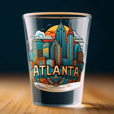 Custom logo Atlanta  Shot Glass the US City Souvenir Georgia Souvenir Atlanta Shot Glass