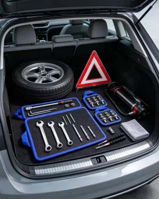 12.8"x9.5" Blue Magnetic Tool Pad Portable Storage with Handle for Car Mechanic GarageRoll