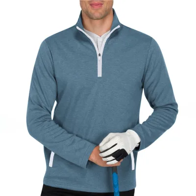 Hoodie Vendors Custom Solid Golf Quarter Zip Pullover Hoodies Breathable Performance Hoodies Sweatshirts for Men