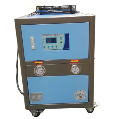 Portable High Efficiency 220V Automatic Air-Cooled Chiller R410A with Pump Engine Compressor Motor Gear Core Components Cooling