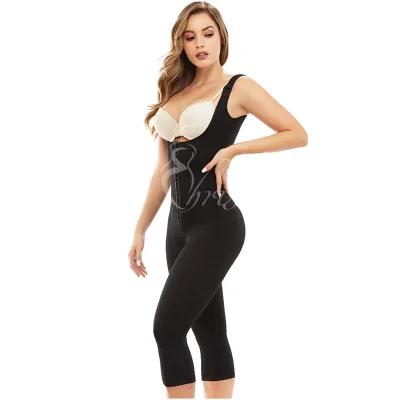 Postsurgical Compression Garment & Postpartum Girdle Capri Butt-Lifting Open Bust Shapewear Bodysuit