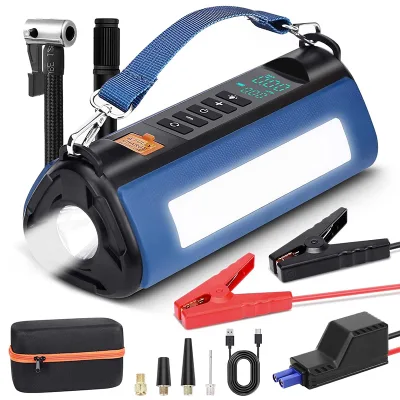Portable Tire Inflator Car Jump Starter Air Pump Emergency Power Multifunctional Air Compressor