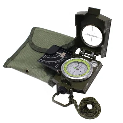 Waterproof Impact-Resistant Luminous Compass Multifunctional Aluminum Case for Survival Emergency Orienteering