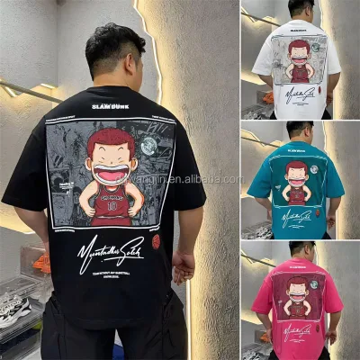 Short Sleeved Round Neck Shirt Men's T-shirt 100% Cotton Stretch T-shirt Hip-hop Printed T-shirt 2025 Manufacturer Wholesale