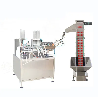 Guangzhou Sanli Machinery High Speed Rotary Automatic Cap Lining Machine for Plastic Bottle Caps