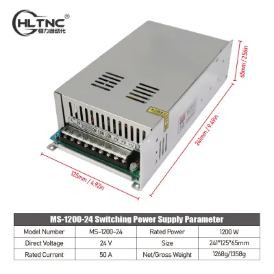 HLTNC MS-1200 24V 36V 48V 60V Switching Power Supply for Stepper Motor for Automation Equipment, LED Lights