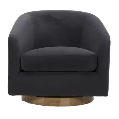 Modern Velvet Living Room Backrest Chair Soft Cushion Design Removable Cover Wood Legs Single Seat for Hotels Apartments Villas