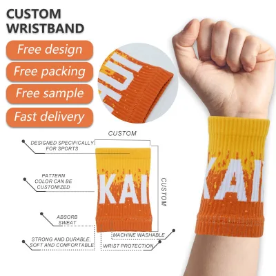 Wholesale Custom High Quality Sports Wrist Sweatband Low MOQ Wristband Can Be Customized Color Logo