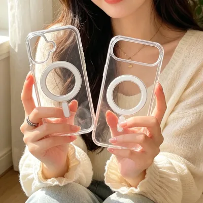 Customized Design Magnetic Charging Transparent Street Fashion Shockproof Protection Case for iPhone 16/17/15/14/13/12/11