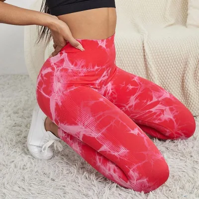 Tye Dye Seamless Leggings Blank Yoga Pants Tie Dye Pink TieDye Fitness Peach Buttocks Yoga Scrunch Butt Tights
