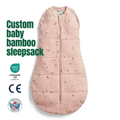 Eco-Friendly Bamboo Sleep Bags Baby Wearable Blankets Anti-Startle Design for Peaceful Sleep Infant Swaddle Sleeping Sack