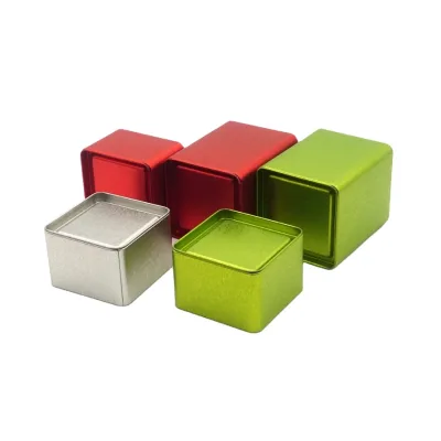Square Iron Tinplate Can for Tea Aromatherapy Moon Cake or Candle Storage-Insulated Metal Box