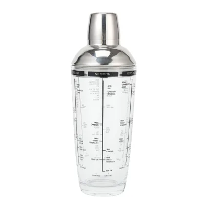 Wholesale Reusable 400ml Glass Cocktail Shaker with Stainless Steel Lid