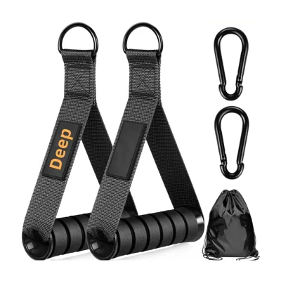 Custom Logo Gym Exercise Handles Resistance Band Strength Trainer Pull Down Workout Fitness Accessories Handle Attachments