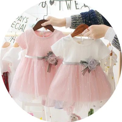 Baby girl cotton and linen sleeveless dress comfortable print comfortable breathable baby skirt kids dresses for girls