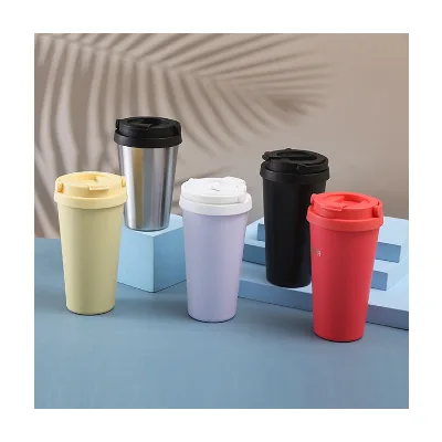 New Stainless Steel Double-layer Large Capacity Insulated Cup with Cover