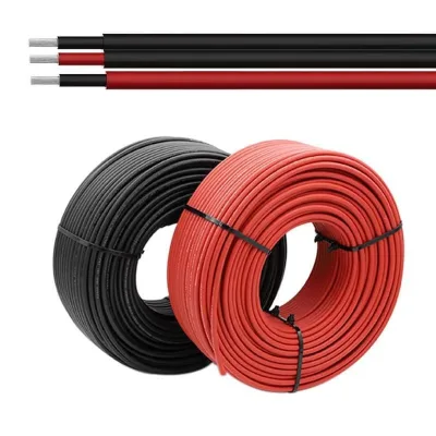 Professional Solar Cable 1000V DC 10-14AWG Tinned Copper PV Wire CE Certified for Solar Panel Array Systems