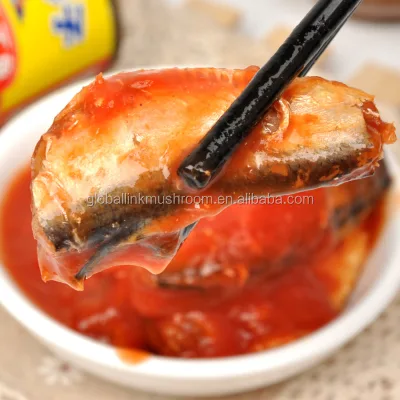 Canned Sardine in Tomato Sauce Preserved Bonito Tuna Mackerel Fins Variety of Seafood in Brine
