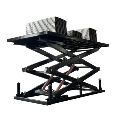 CE Approved Heavy Duty Scissor Type Floor Lifting Platform with Mechanical Lock Hydraulic Cargo Lift Table