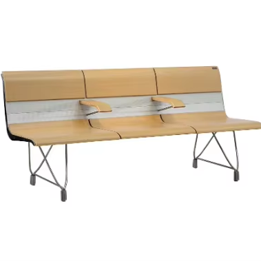 High Grade Wood Contemporary Commercial Waiting Chair for Bus Station Hospital Park & Gym in Public Areas