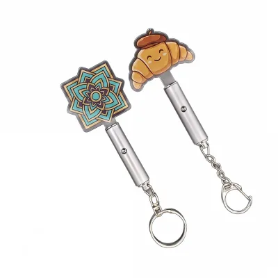 Wholesale Customized logo Event Acrylic Cheering Props LED Luminous Hand Lamp Keychain Reusable Acrylic Color Changing Keychains