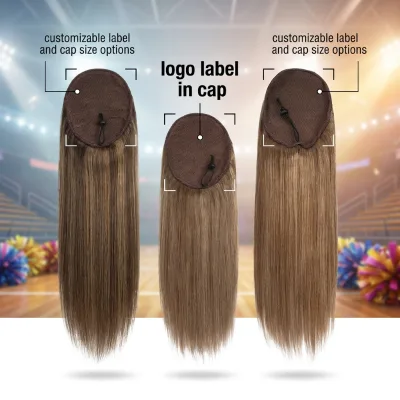 Wholesale Cheer Pony 100% Human Hair Posh Ponytails Hair Extensions for Professional Cheer Competition