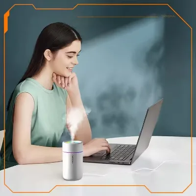 Air Ultrasonic Mini USB Humidifier Home Office Car Use Portable Desktop LED Night Light 280ml Water Tank 4-8 Hours Operation