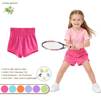 Toddler Multi Bright Color Elastic Smocked Waist Quick Dry Sport Shorts Factory Wholesale Outdoor Gym Kids Casual Short