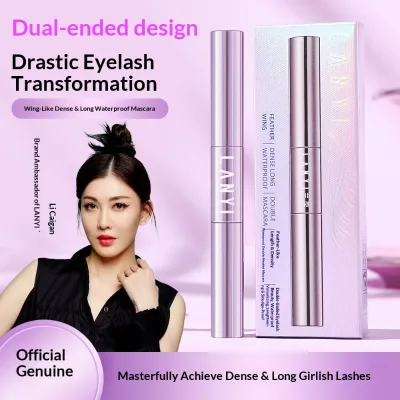 LANYI Mascara Serum Waterproof Double-Headed for Lengthening Curling Sweat-Resistant Smudge-Free High Volume Mascara