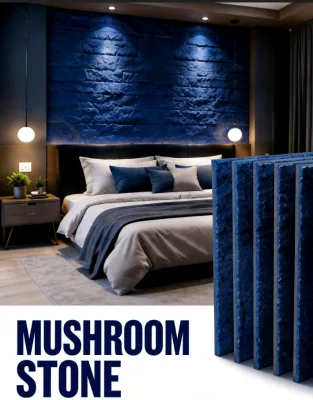 Pet Scratch Resistant Mushroom Stone Wall Panel PU Faux Rock 3D Cat Dog Claw Proof for Animal Hospital Home