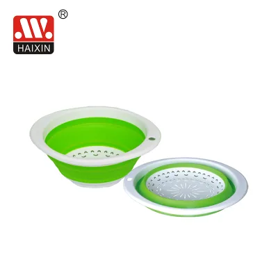 Factory Custom Mould Plastic Collapsible Strainer Silicone Folding Sifter Pasta Sink Colander