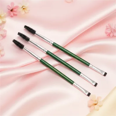 Customized Dual Angled Eye Brow Brush and Spoolie Brush Eyelash Comb Eyebrow Tool