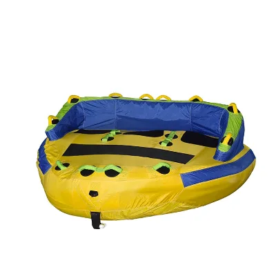OEM Custom 3 Person Heavy-Duty PVC Inflatable Towable Ski Tube Quick Connect Hook Customizable Size/Color for Boating Water