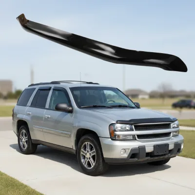Bonnet Guard Bug Deflector Black Stone Chip Protector for Chevrolet Trailblazer 2002-2009