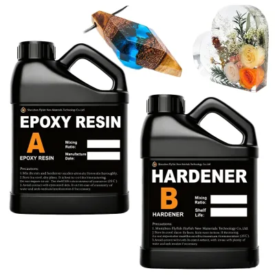 Fast-Cure 1:1 Epoxy Resin Super Glossy Finish Heat Resistant Coating for Packing Artistic Crafts Jewelry Making Wood Resin Molds