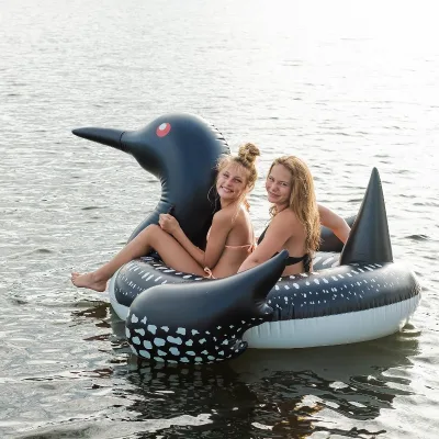 Giant Loon Pool Float Raft Inflatable Ride-On Water Floatie Thickened High-Strength PVC Durable Pool Lake Kids Adults Water