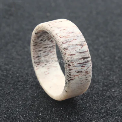 Deer Antler Ring, Nature Antler Ring,Flat Design,Matt Finished