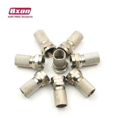 Waterproof Rg6 Cable f Plug f Type Rf Connector with Zinc Material