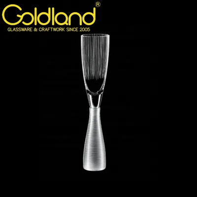 Sophisticated modern glass mahathan style solid stem champagne flute