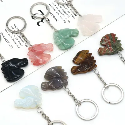 Crystal horsehead keychain nice gifts healing stones craft crystal keychains