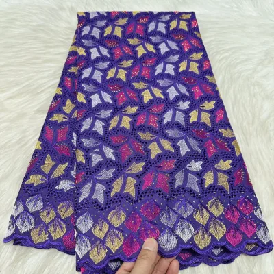 Cotton Embroidery Fabric with Hot-fix Rhinestones, Embroidery Fabric, Accessories for Dresses and Gowns