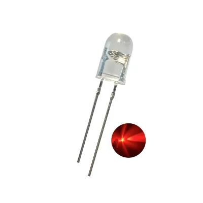 Factory Delivery Ultra Bright 30000mcd Red 620-630nm Transparent Lens Through Hole Dip LED Diode 5mm for Red LED Taillight