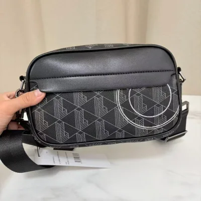 Mens Business Elite Camera Bag in Multiple Colors-PU Material with Geometric Pattern Horizontal Crossbody & Shoulder Bag