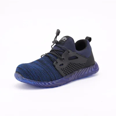 Flying Weaving Breathable Safety Shoes, Customizable Anti-smash Unisex Work Shoes Stock Safety Men's Casual Shoes