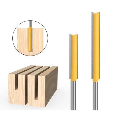 1/4 handle double-edged straight knife, extended trimming milling cutter, trimming machine woodworking milling cutter